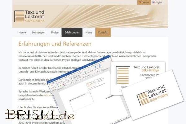 Layout und Umsetzung Logo, Website, Visitenkarte und Word-Briefvorlage